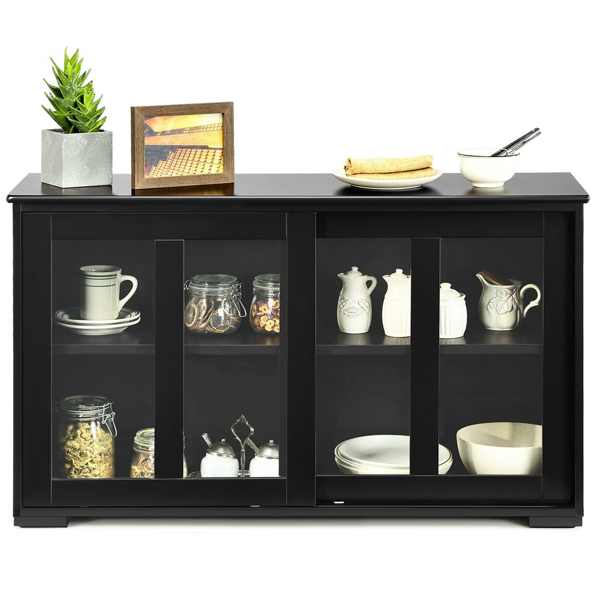 Aparador, bufé, alacena, mueble de almacenamiento con puerta corredera