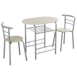 3 pcs Home Kitchen Bistro Pub Dining Table 2 Chairs Set