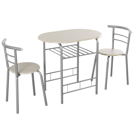 Juego de mesa de comedor de 3 piezas y 2 sillas para cocina, bistró, pub y hogar