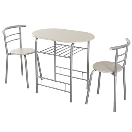 Juego de mesa de comedor de 3 piezas y 2 sillas para cocina, bistró, pub y hogar