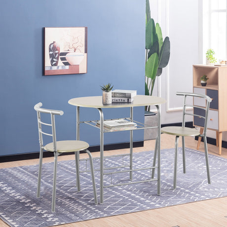 Juego de mesa de comedor de 3 piezas y 2 sillas para cocina, bistró, pub y hogar