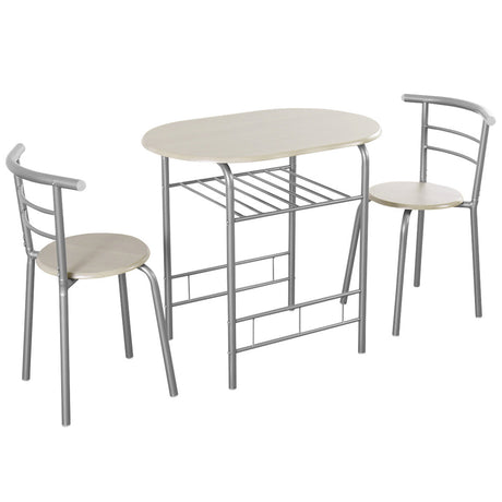 Juego de mesa de comedor de 3 piezas y 2 sillas para cocina, bistró, pub y hogar