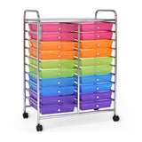 Carrito organizador de estudio con 20 cajones y ruedas - Multicolor