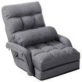 Folding Lazy Floor Chair Sofa with Armrests and Pillow