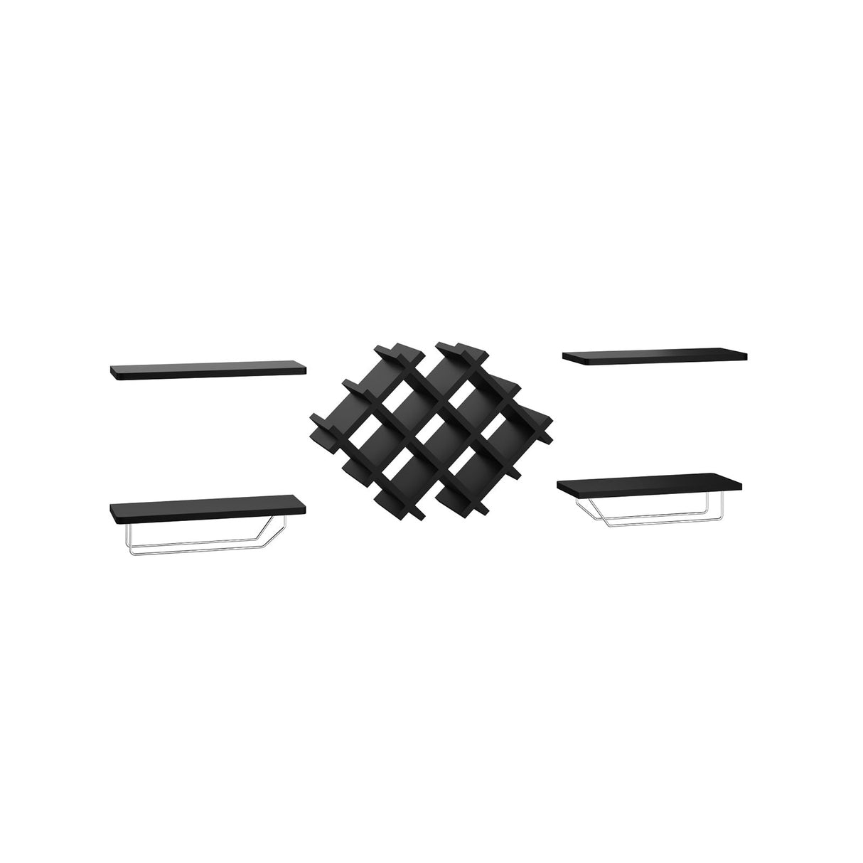 Juego de 5 botelleros de pared con estantes de almacenamiento