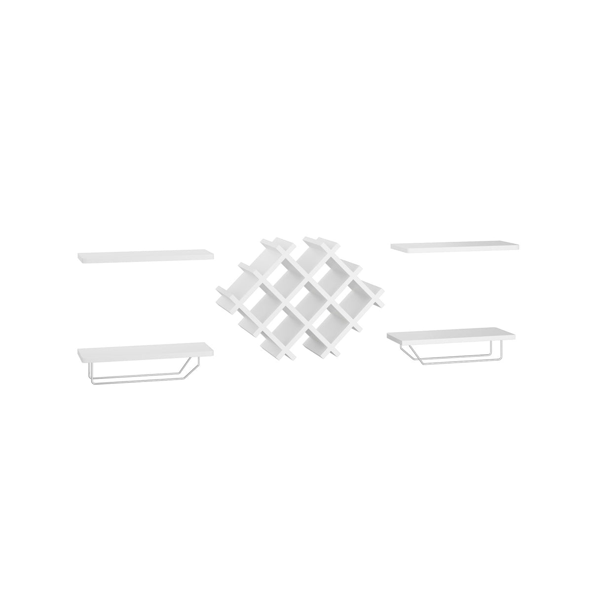Juego de 5 botelleros de pared con estantes de almacenamiento