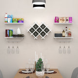 Juego de 5 botelleros de pared con estantes de almacenamiento