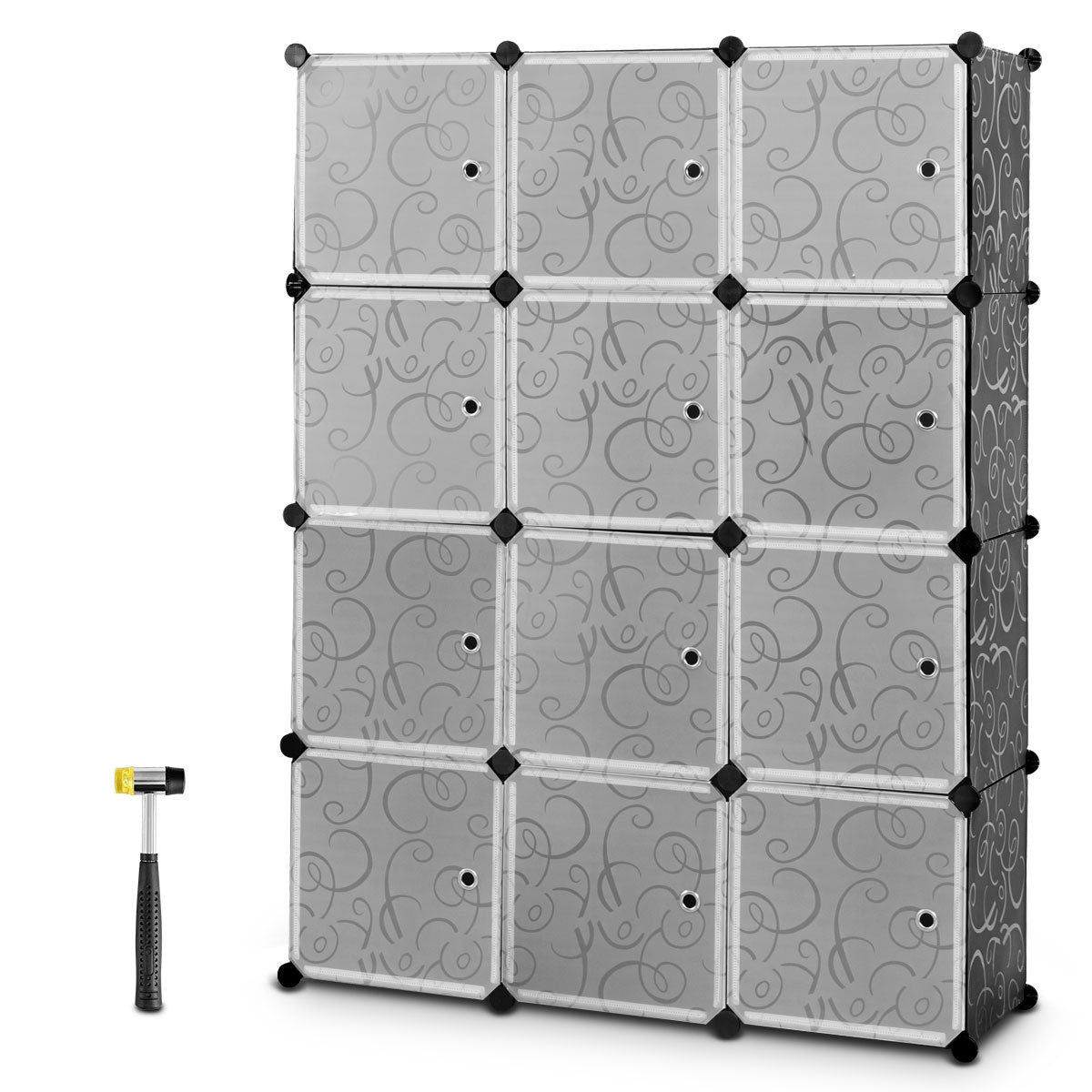 Armario organizador portátil de 12 cubos para bricolaje
