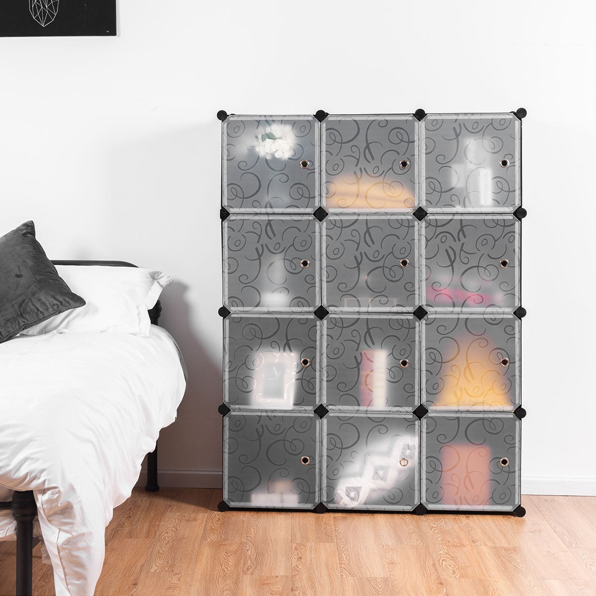 Armario organizador portátil de 12 cubos para bricolaje