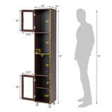 71 Inch Tall Tower Bathroom Storage Cabinet and Organizer Display Shelves for Bedroom