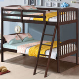 Literas dobles de madera maciza con escalera desmontable para niños