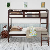 Literas dobles de madera maciza con escalera desmontable para niños