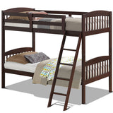 Literas dobles de madera maciza con escalera desmontable para niños