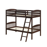 Literas dobles de madera maciza con escalera desmontable para niños