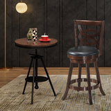 Counter Height Upholstered Espresso Swivel Dining Chair with Cushion Seat
