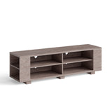 Mueble de TV de madera para almacenamiento de consolas y equipos multimedia de 59 pulgadas - Nogal