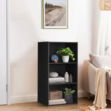 3-Tier Cube Bookcase with Adjustable Shelves for Home Office-Natural