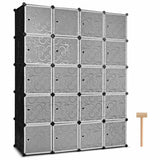 Organizador de Almacenamiento de Cubos de Plástico de Bricolaje de 20 Cubos con Puertas