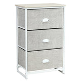 Nightstand Side Table Storage Tower Dresser Chest with 3 Drawers