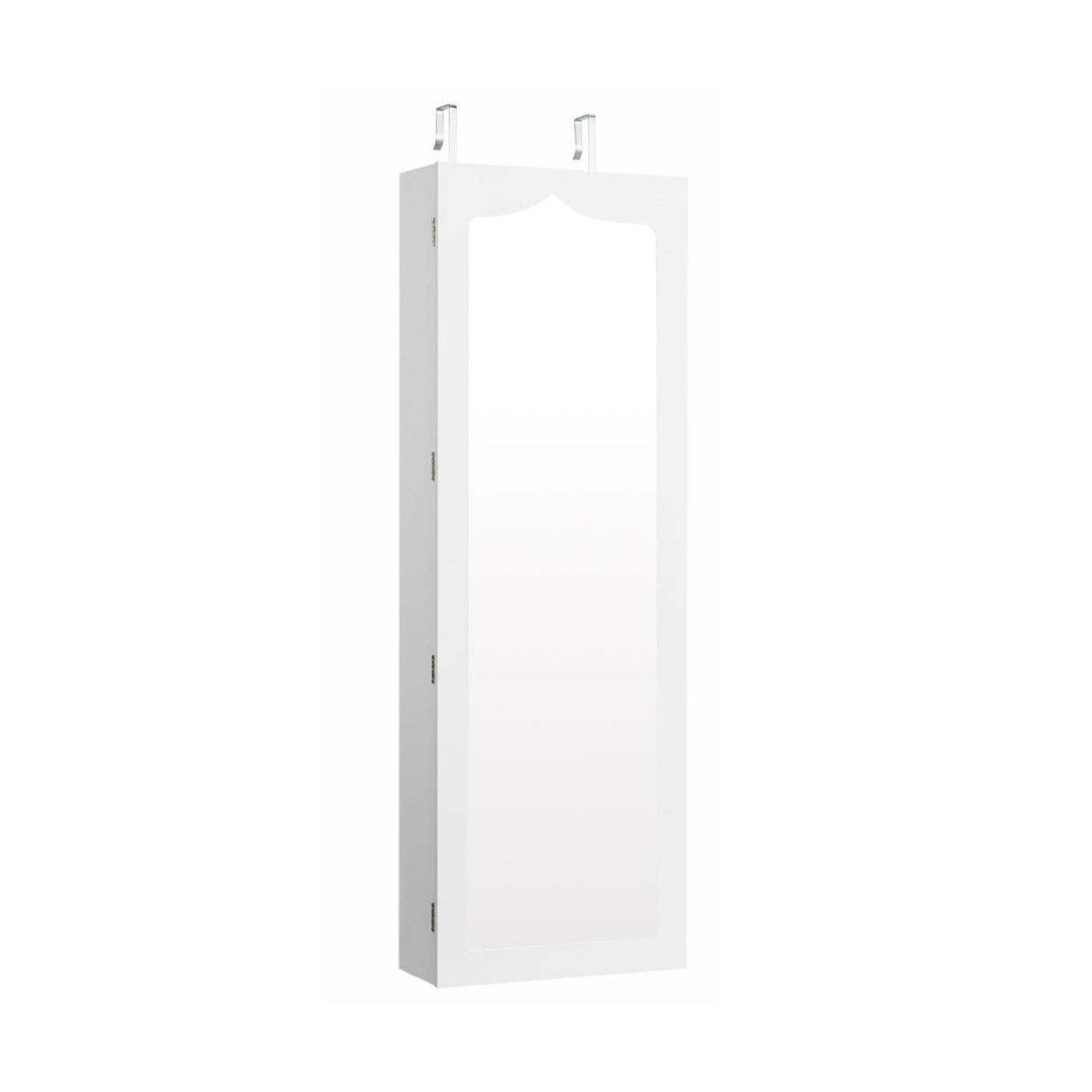 Armario joyero con espejo y 5 luces LED, cerradura y 6 cajones - Blanco