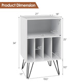Mueble para tocadiscos independiente, armario para discos con patas de metal - blanco