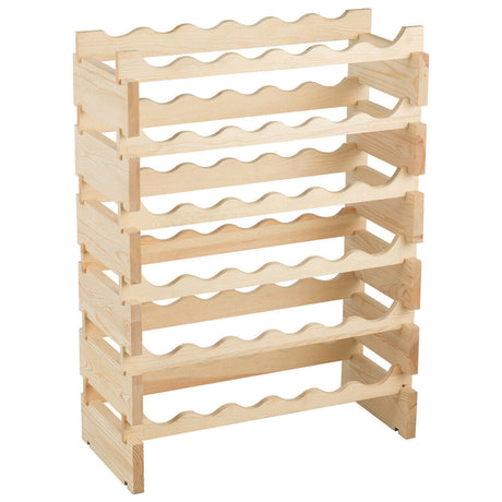 Botellero modular apilable de madera con capacidad para 36 botellas, sin bamboleo