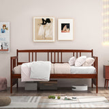 Twin Size Wooden Slats Daybed Bed with Rails