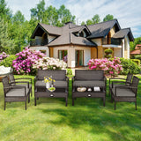 4 Pieces Patio Rattan Cushioned Furniture Set