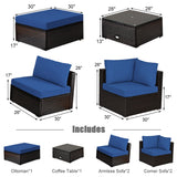 6 Pieces Outdoor Patio Rattan