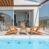 Juego de 3 sillas Adirondack con apoyabrazos anchos
