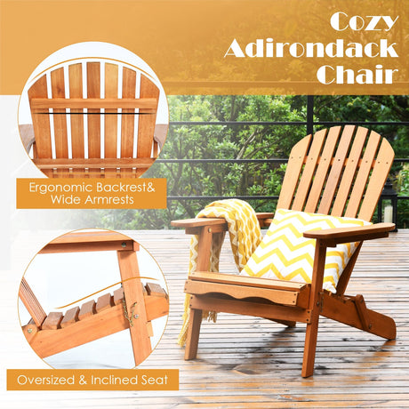 Juego de 3 sillas Adirondack con apoyabrazos anchos