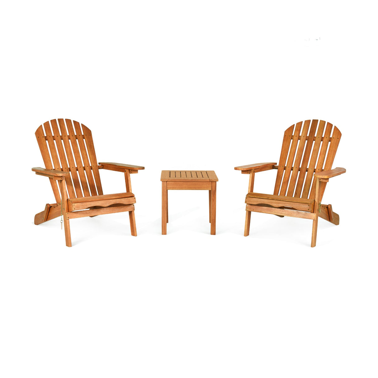 Juego de 3 sillas Adirondack con apoyabrazos anchos