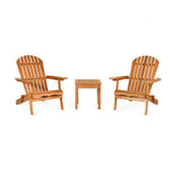 Juego de 3 sillas Adirondack con apoyabrazos anchos