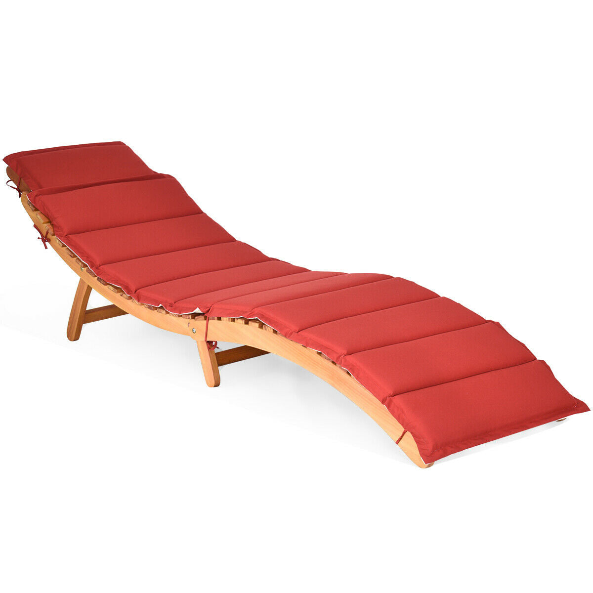 Tumbona plegable para patio con asiento acolchado de doble cara
