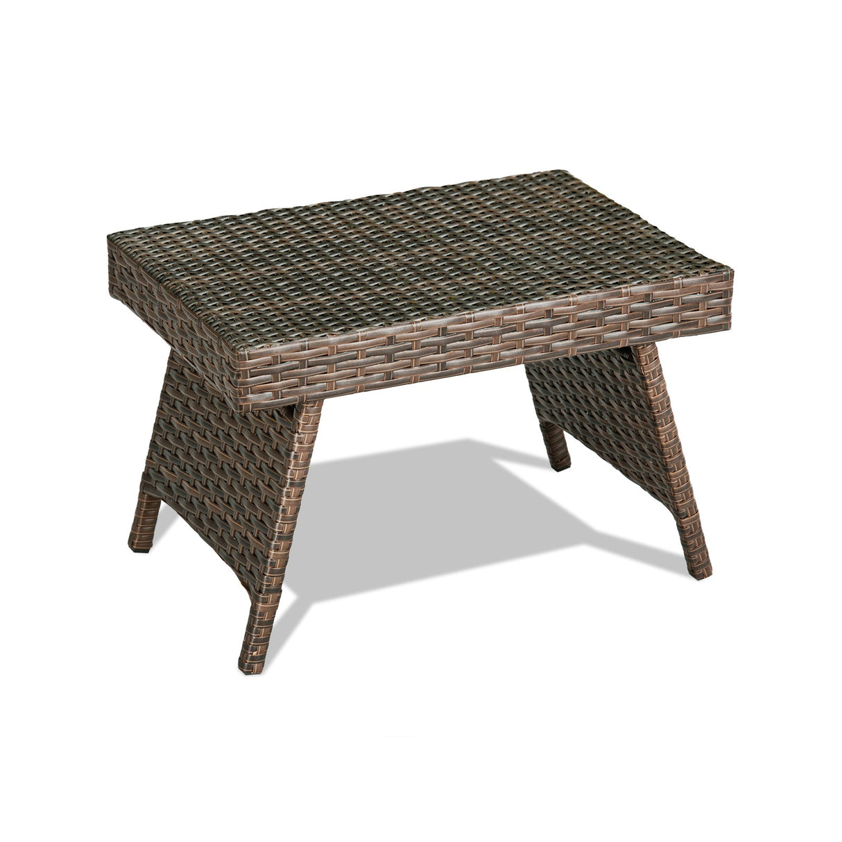 Mesa auxiliar de café plegable de ratán PE Muebles de patio y jardín