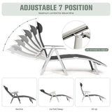 Adjustable Outdoor Lightweight Folding Chaise Lounge Chair with Pillow