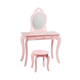 Juego de mesa de tocador de maquillaje de princesa para niños con espejo