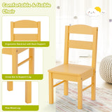 Juego de mesa y 5 sillas de madera de pino para niños