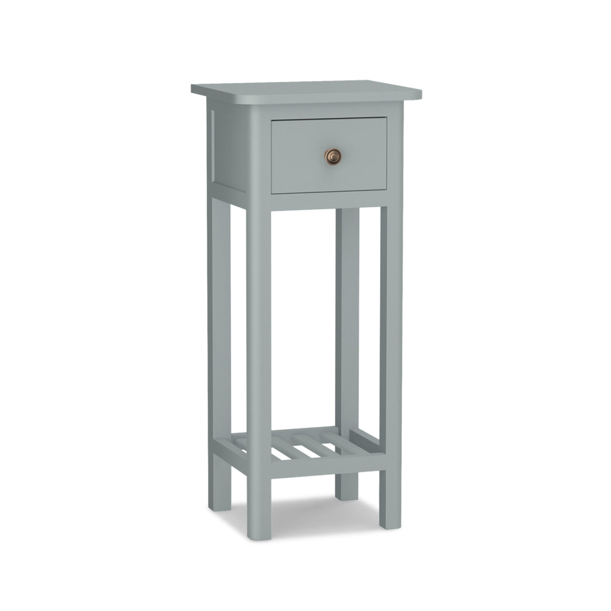 2 Tier Slim Nightstand Bedside Table with Drawer Shelf