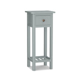2 Tier Slim Nightstand Bedside Table with Drawer Shelf
