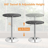 360° Swivel Cocktail Pub Table with Sliver Leg and Base