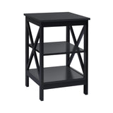 3-Tier X-Design Nightstands with Storage Shelves for Living Room Bedroom