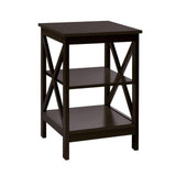 3-Tier X-Design Nightstands with Storage Shelves for Living Room Bedroom