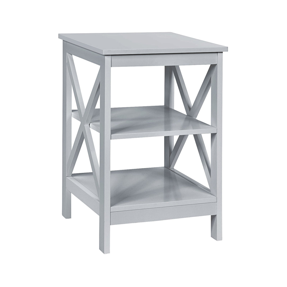 3-Tier X-Design Nightstands with Storage Shelves for Living Room Bedroom