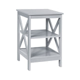 3-Tier X-Design Nightstands with Storage Shelves for Living Room Bedroom