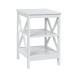 3-Tier X-Design Nightstands with Storage Shelves for Living Room Bedroom