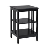 2 Pieces 3-Tier Nightstand with Reinforced Bars and Stable Structure