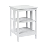 2 Pieces 3-Tier Nightstand with Reinforced Bars and Stable Structure