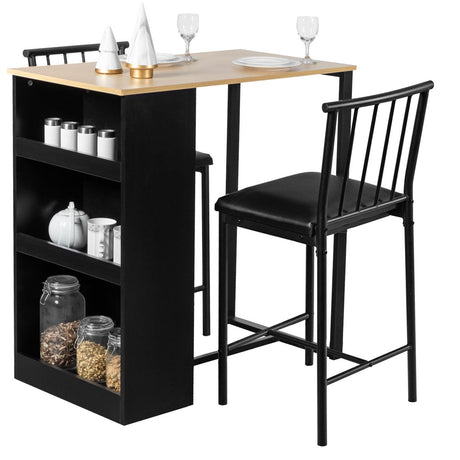 Juego de comedor de bar de altura de mostrador de 3 piezas