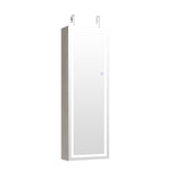 Mirrored Jewelry Armoire with Full Length Mirror and 2 Internal LED Lights